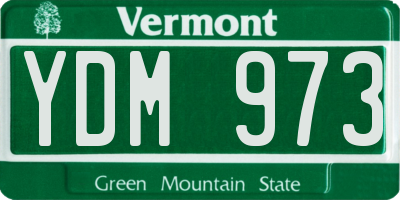 VT license plate YDM973
