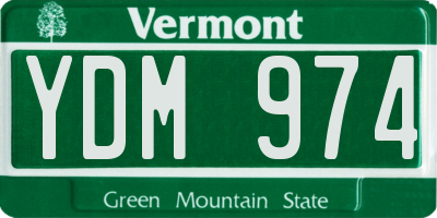 VT license plate YDM974