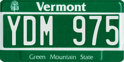 VT license plate YDM975