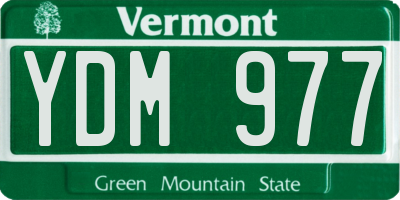VT license plate YDM977