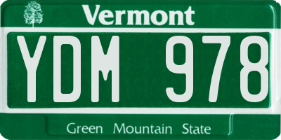 VT license plate YDM978