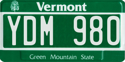 VT license plate YDM980