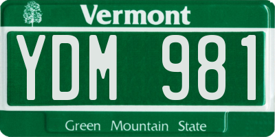 VT license plate YDM981