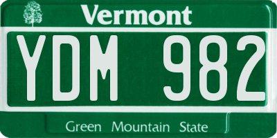 VT license plate YDM982