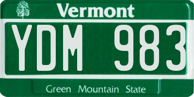 VT license plate YDM983