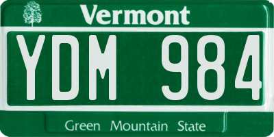 VT license plate YDM984