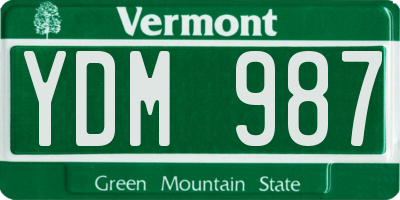 VT license plate YDM987
