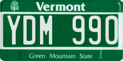 VT license plate YDM990