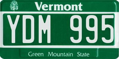 VT license plate YDM995