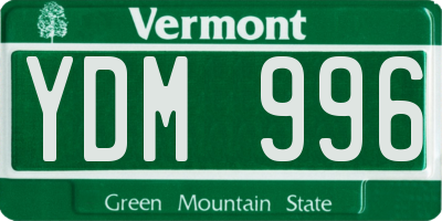 VT license plate YDM996