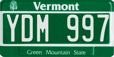 VT license plate YDM997