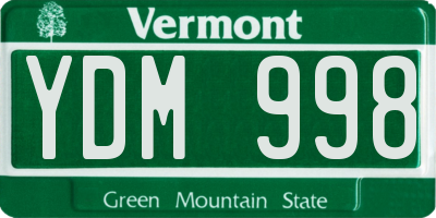 VT license plate YDM998