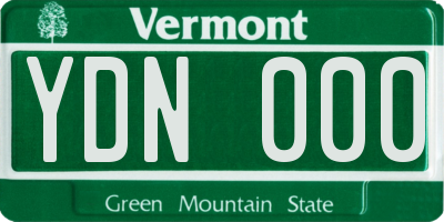 VT license plate YDN000