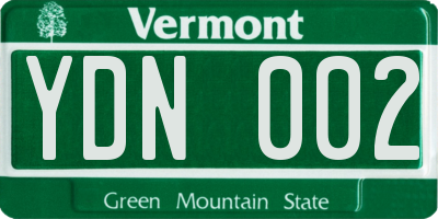 VT license plate YDN002