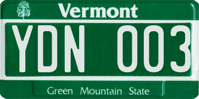 VT license plate YDN003