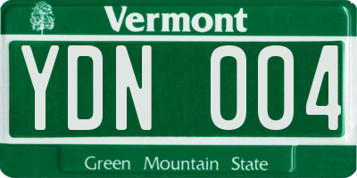 VT license plate YDN004