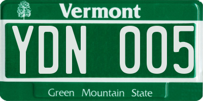 VT license plate YDN005