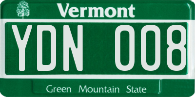 VT license plate YDN008
