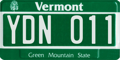 VT license plate YDN011