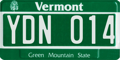 VT license plate YDN014