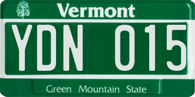 VT license plate YDN015