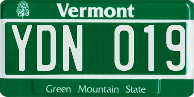 VT license plate YDN019