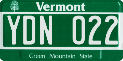 VT license plate YDN022