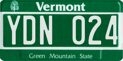 VT license plate YDN024