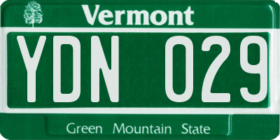 VT license plate YDN029