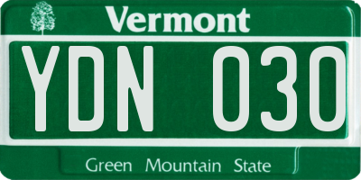 VT license plate YDN030