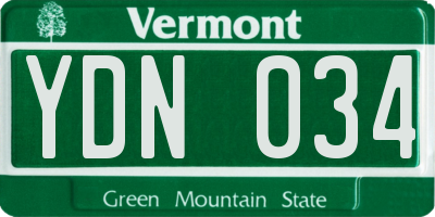 VT license plate YDN034