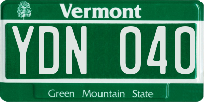 VT license plate YDN040