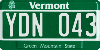 VT license plate YDN043