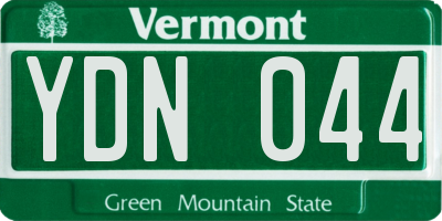 VT license plate YDN044