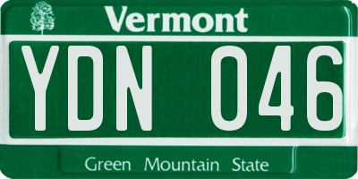 VT license plate YDN046