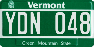 VT license plate YDN048