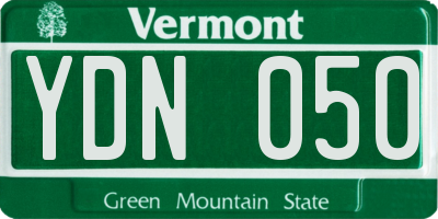 VT license plate YDN050