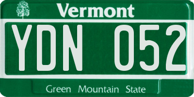 VT license plate YDN052