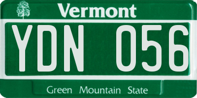 VT license plate YDN056