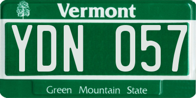 VT license plate YDN057