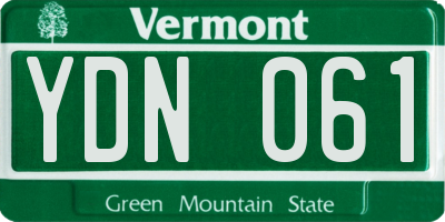 VT license plate YDN061