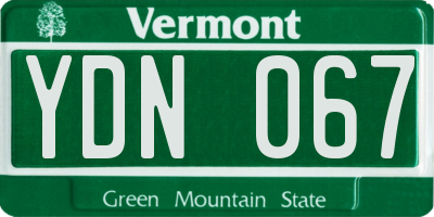 VT license plate YDN067