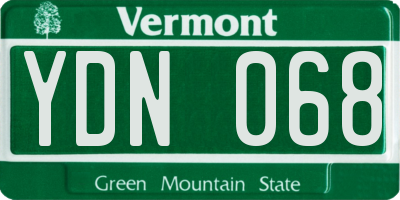 VT license plate YDN068