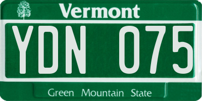 VT license plate YDN075
