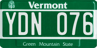 VT license plate YDN076