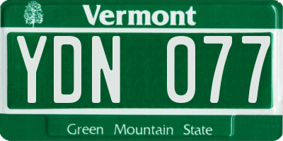 VT license plate YDN077