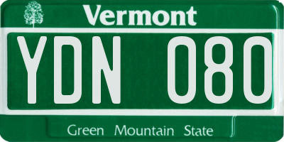VT license plate YDN080
