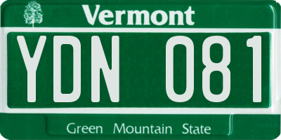 VT license plate YDN081