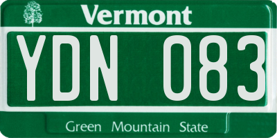 VT license plate YDN083