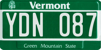 VT license plate YDN087
